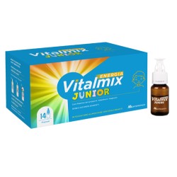 Confezione da 14 flaconcini di Vitalmix Energia Junior Integratore Ricostituente Per Bambini.