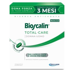 Confezione da 90 compresse di Bioscalin Total Care, integratore per avere capelli e unghie più forti.